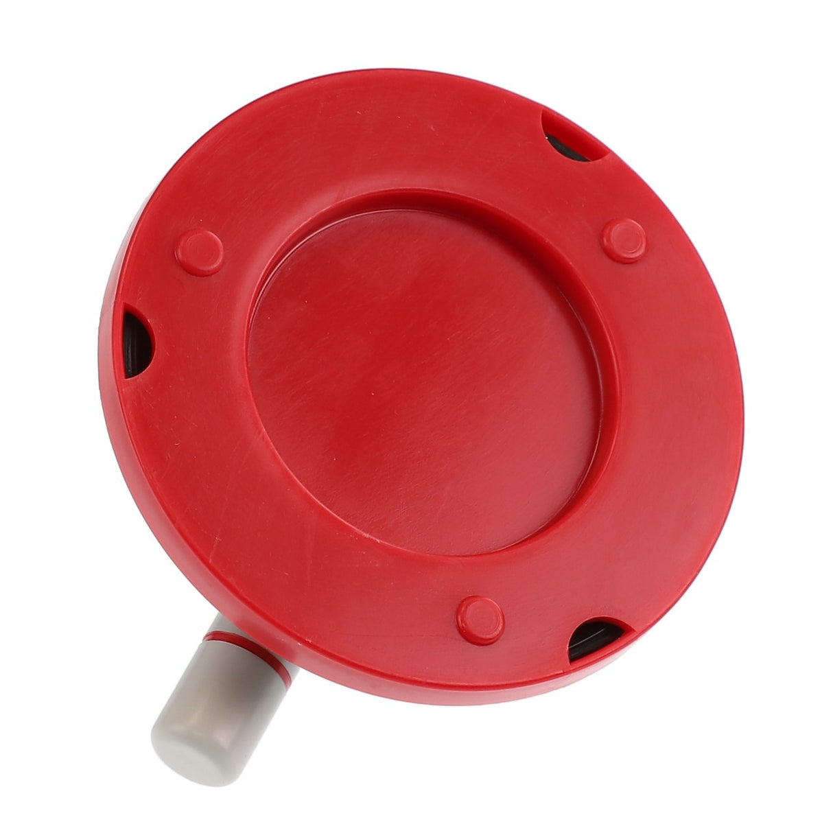 An AGCO | MOUNTING - AG058251, a red circular retractable tape measure featuring a white button on the side.