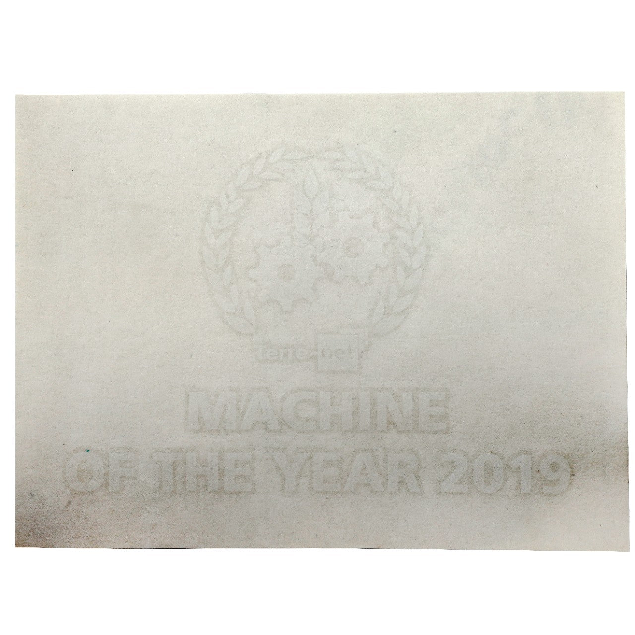 A product named AGCO | Decal - Acx2498600 features an engraved plaque displaying "MACHINE OF THE YEAR 2019" beneath a gear and laurel design. No current product description information is available.