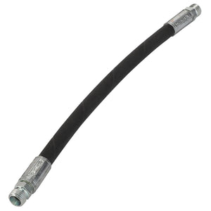 The AGCO hydraulic hose - Acw175828A by AGCO features a black, flexible design and robust metal fittings on both ends for secure and efficient connections.