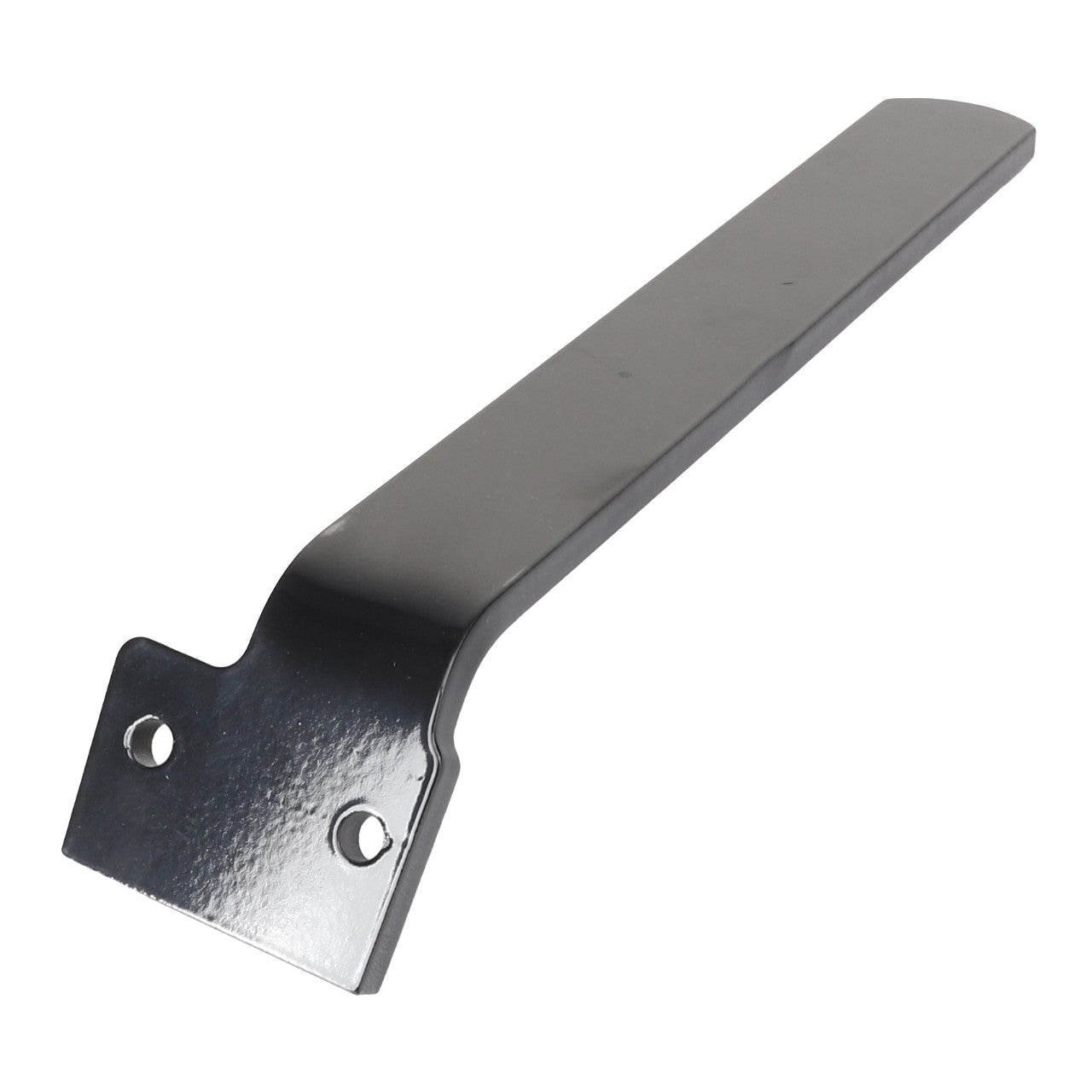 The AGCO | Handle - Al5221514 is a metal bracket featuring two holes on its wider end for attachment purposes. This AGCO-branded bracket has a smooth, flat, and elongated shape.