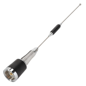 The AGCO | ANTENNA - ACZ0002190 is a retractable metal antenna featuring a spring base and threaded connector, designed for versatile applications. No current product description information available.