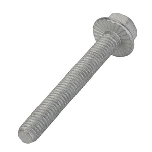 A metallic hex bolt, specifically the AGCO | Hex Flange Head Machine Screw - Acw1057970, featuring a partially threaded shank and an integrated washer head is displayed on a white background. No current product description information is available.