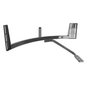 The AGCO | Stay - H416700031021 is a versatile metal wall mount bracket with an adjustable arm, designed to hold and support various equipment such as Fendt Vario tools. It boasts multiple holes for easy attachment.