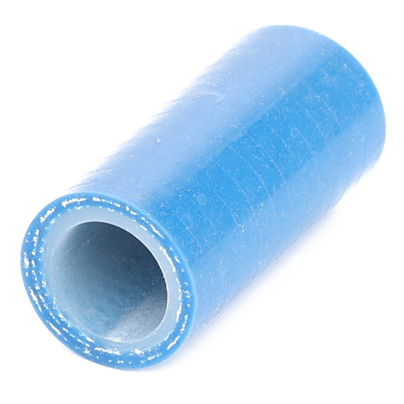 The AGCO | Hose, For Coolant - V836329496 is a cylindrical, blue hollow pipe fitting that shows visible wear and has a slightly uneven surface, highlighting its reliable performance for maximum durability.