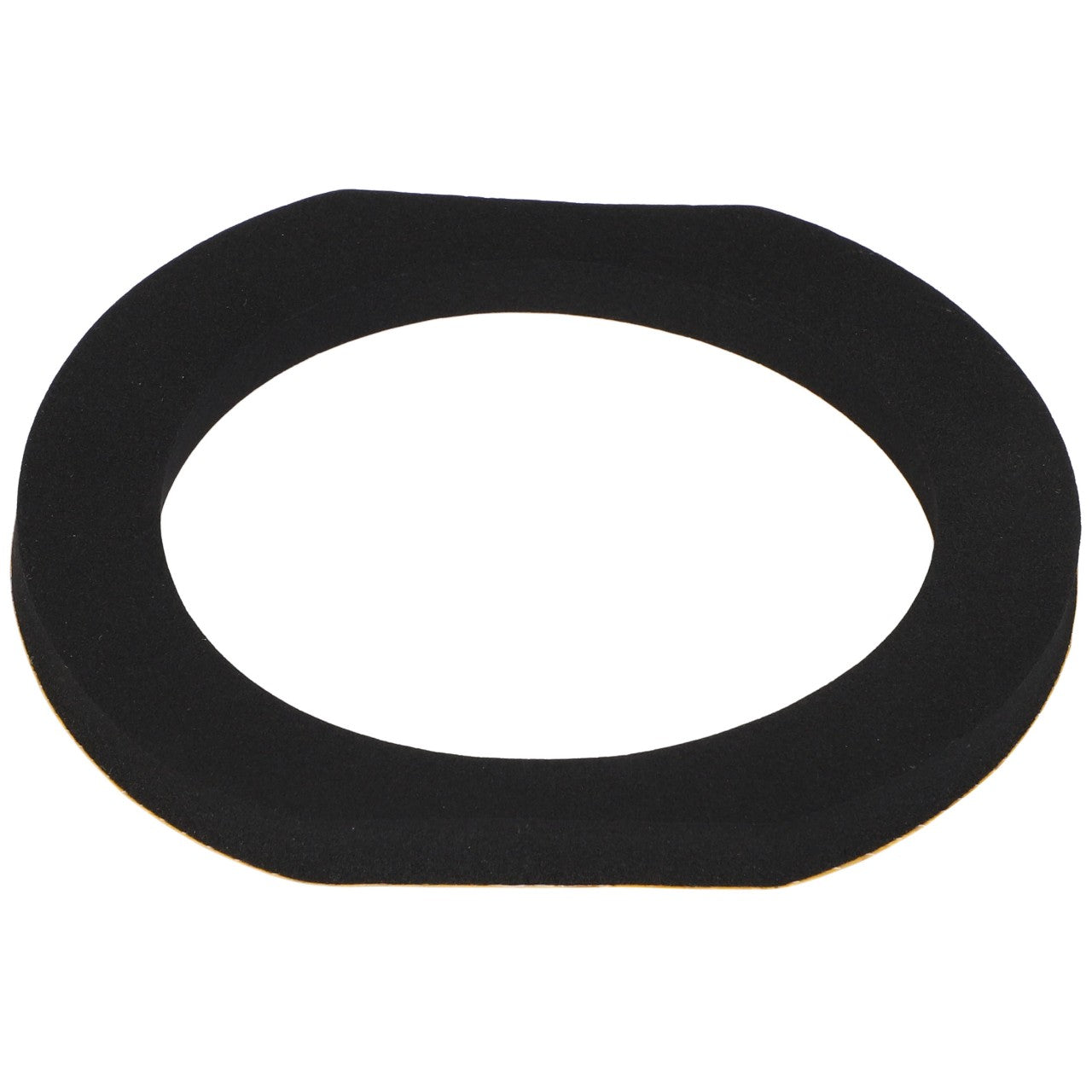 An AGCO black circular foam gasket, model Acw115818A, featuring a flat edge on one side, set against a crisp white background.