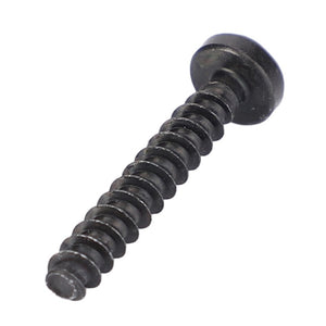 AGCO's black metal screw, model X473514502000, features a Phillips flat head and a threaded body, perfect for Vario S4 applications, and measures precisely 27.5mm in length.