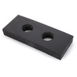 A black rectangular rubber block with two circular holes arranged in a line, known as the AGCO Plate (V836324443) from AGCO. No current product description available.