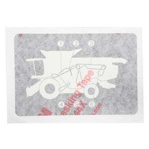 AGCO Decal, Drive, Left Hand - Acw2424620 featuring numbered parts labeled 1 through 6, accompanied by masking tape. No current product description information is available.