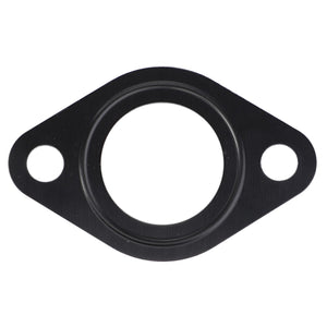 A black metal gasket, model 4226383M1 by AGCO, featuring a central circular opening and two side holes, compatible with Massey Ferguson machinery.