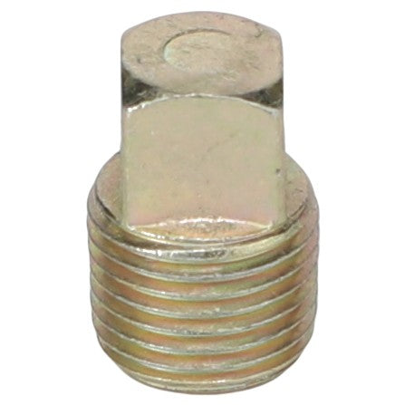 The AGCO | PIPE PLUG - AG551627 is a metallic hex plug with threads, typically used for sealing or closing off a pipe or similar fitting, though specific details regarding its specifications are currently unavailable.