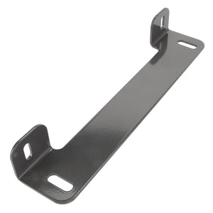 Product Description: The AGCO | Bracket - Acw1656270 by AGCO is a black metal bracket featuring two mounting holes at each end, designed for securing or supporting components.