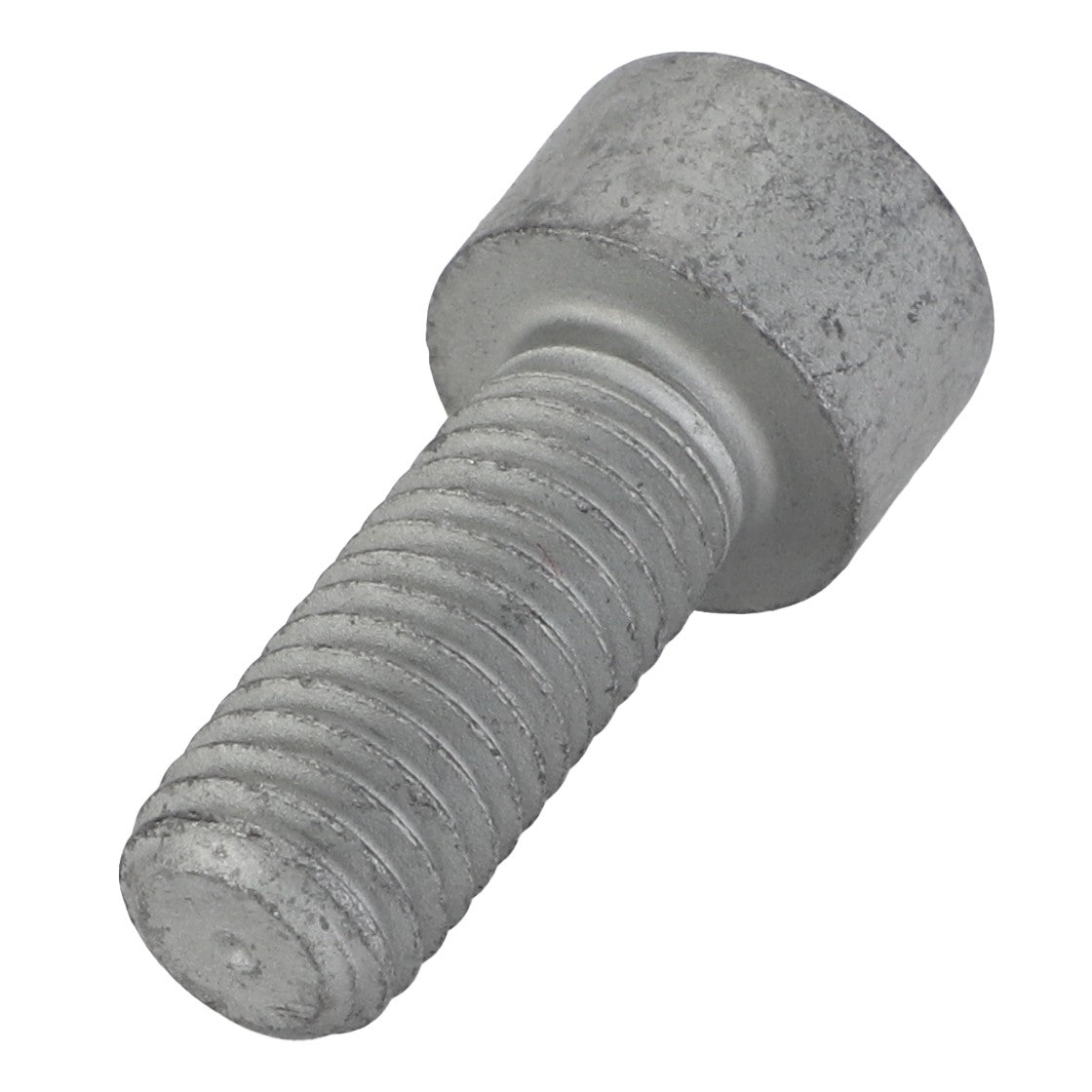 Close-up image of the AGCO Socket Head Setscrew - Acw1494360, featuring a hexagonal socket head and threaded shaft, typically used in machinery and construction.