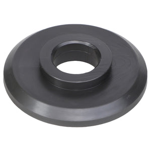 The AGCO | GUIDE - EP6656 by AGCO is a sleek black metal disk featuring a central hole and a subtly tapered edge.