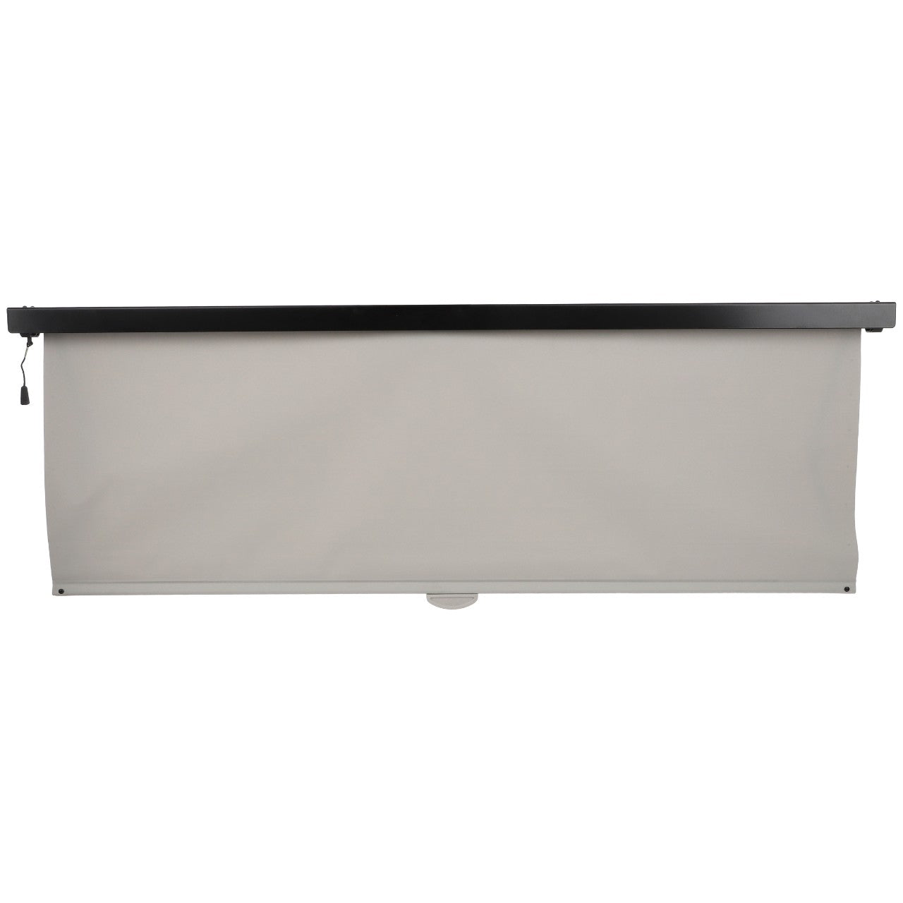 The AGCO Sun Visor - Acw149389A is a beige roller window shade featuring a black mounting bar and side pull cord, designed for an optimal fit and durable quality.