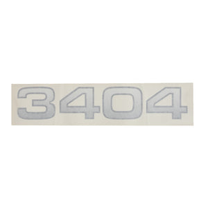 The AGCO Decal - Acw4045030 is a white rectangular sticker featuring the number "3404" printed in large, clear, grey characters. No additional product description information is available at this time.