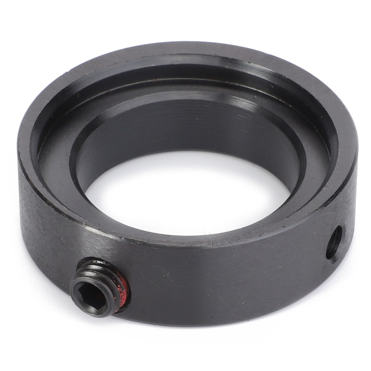 Introducing the AGCO | Locking Collar - Acw1460930, a cylindrical metal component with a small screw on its side, designed for mechanical applications to securely position or lock components in place.