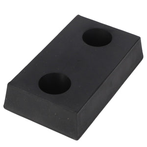 A black, rectangular rubber block with two circular holes; Product Name: AGCO | BUMPER - AG514814, Brand Name: AGCO.