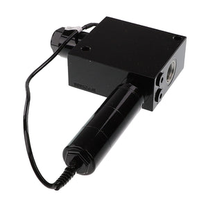 No current product description information is available for the AGCO HYDRAULIC SERVO - AG334060, a black electronic device with cylindrical and rectangular components connected by a cord.