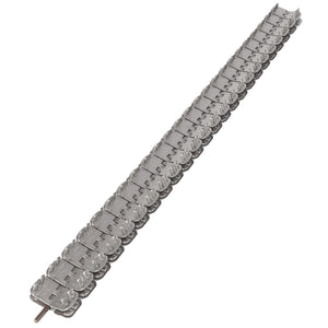 A silver metallic belt splice lacing pin from AGCO, featuring a series of uniform rectangular links connected in a straight line.