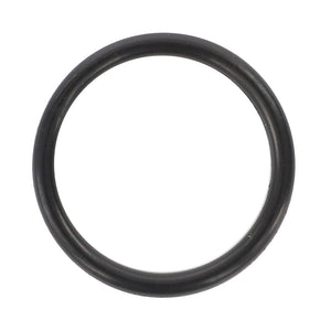 The AGCO O-Ring - V837091429, a black rubber seal commonly found in Massey Ferguson models, is showcased in a circular form against a plain white background.