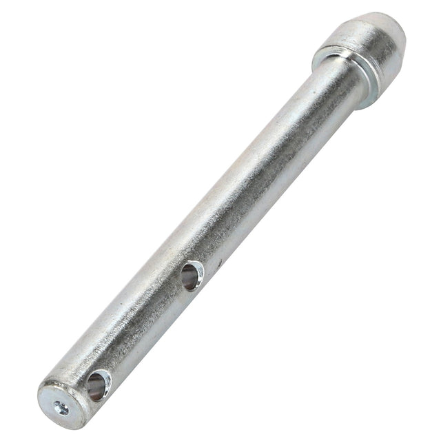 The AGCO Pin (Acp0419000) is a metallic cylindrical component featuring a rounded head and holes drilled through the shaft; currently, there is no detailed product description available.