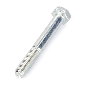 A close-up of the AGCO Hex Cap Screw - V529801470, featuring threading on one end and a hexagonal head on the other, resembling components used in Fendt Vario machinery.