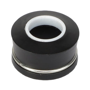 A stylish black rubber grommet with a white interior and metallic reinforcement— AGCO | SEAL - 10V27215 by AGCO.