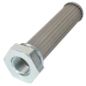 The AGCO Suction Strainer - AG520617 is a cylindrical metal filter with a threaded hexagonal end, designed for use in various fluid systems.