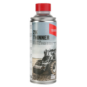 A metal can of AGCO | Thinner - Acp0364730 with a red cap. The label features an image of a tractor and text detailing its applications for various thinning needs. Perfect for achieving the right consistency in your projects.