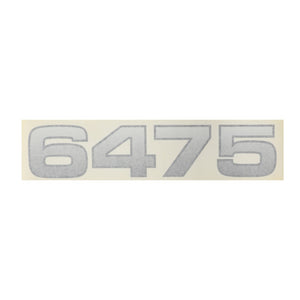 White background with large metallic grey numbers 6475 aligned in a row, reflecting the precision of an AGCO Decal - 4272298M1 by AGCO.