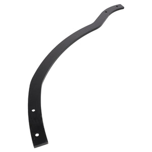 Introducing the AGCO | ACTION SECTION, RIGHT HAND - ACP0425620: a sleek, curved black metal piece with holes at both ends, offering versatile functionality.