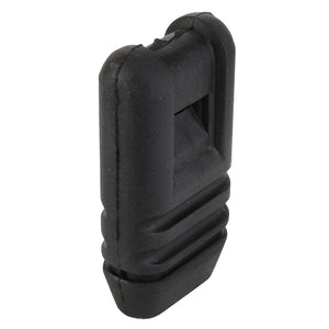 AGCO | KNOB - 0.007.5561.0, a black plastic rectangular object with ridged sides and a hollow rectangular center, possibly a protective cover or stopper. For further details or to place an order, please contact our support team.