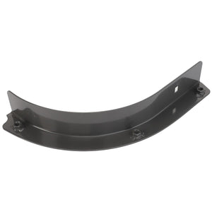 The AGCO | Angle - Acx2318450 is a curved, black metal bracket featuring four mounting holes and a small rectangular cutout. No additional product description information is available at this time.