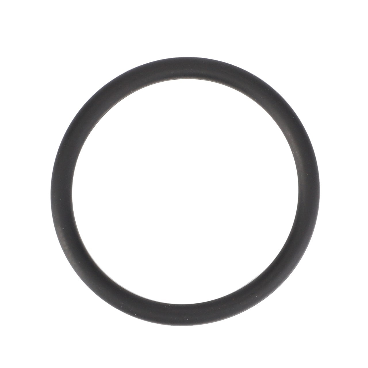 A black AGCO rubber Seal - F339202050020, commonly utilized in Valtra and Massey Ferguson equipment, is displayed against a white background. The circular seal is unbroken.