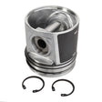 The AGCO | Piston Ring - Acp0397060, featuring black side sections and a hollow interior for optimal engine lubrication, comes with two circular retaining clips.