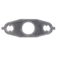 The AGCO | Gasket - Acw3397620, precision-engineered by AGCO, features a central circular hole complemented by two smaller circular holes on either side.