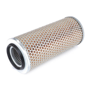 The AGCO | Engine Air Filter Cartridge - X810270073000 features a cylindrical design with a metal mesh outer layer and a rubber-sealed rim on one end, engineered for superior filtration efficiency to ensure optimal engine protection.