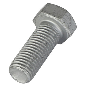 Close-up of the AGCO Hexagonal Head Bolt - Acw0773620, featuring a threaded shaft and a hexagonal head. The bolt has a silver-gray color and appears slightly worn. Please note that there is no current product information available for this item from AGCO.