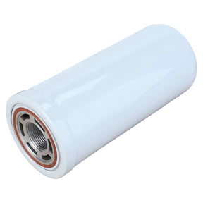 A Suction Filter - V84168700 by AGCO, designed with a cylindrical white body and a metal threaded connector on one end, suitable for Valtra or Massey Ferguson vehicles.