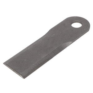 A flat, gray metal tool known as the AGCO Straight Blade - Acw0885260 features a hole at one end and a rectangular blade at the other end.