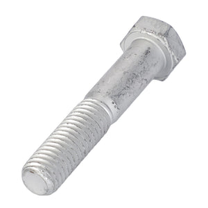 Close-up of the AGCO Hex Head Bolt - AG562490, featuring a threaded metallic shaft and hexagonal head. The bolt displays signs of wear and light corrosion.