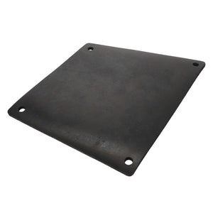 The AGCO Floor Cover - Acw4181270 is a black metal square plate with four holes, one at each corner. No current product description information is available.