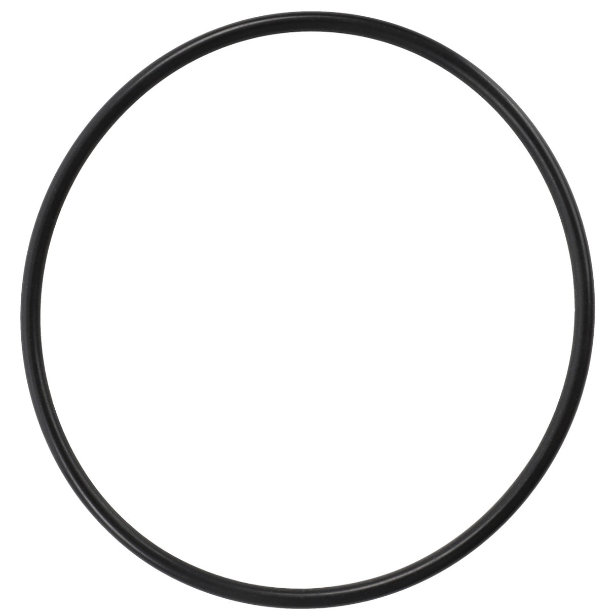 The AGCO | O-RING - F743300021610, a sleek black rubber O-ring set against a pristine white background, showcases its robust and minimalist design.