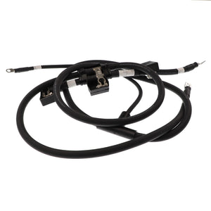 AGCO | Negative Battery Cable - Acw3744900: A coiled black automotive battery cable with connectors and terminals on both ends. No current product description information is available.