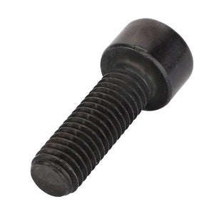 The AGCO | Socket Head Setscrew - Acw0996390 is a sleek black metal hex socket cap screw with a threaded shaft and cylindrical head, perfect for various applications.