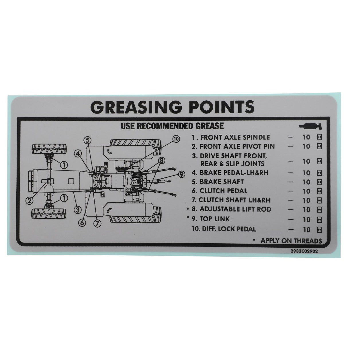 AGCO | Decal, Grease - Acp0369990 - Farming Parts