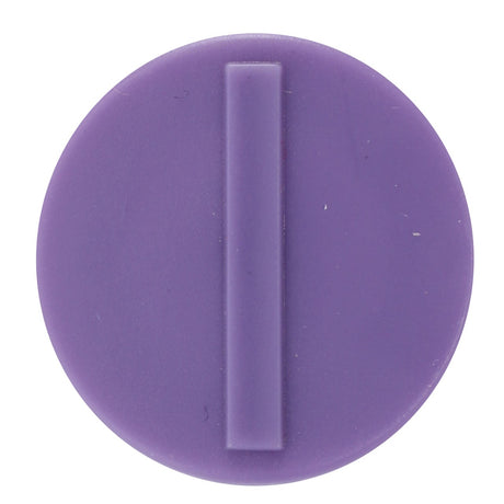 A round, purple button with a vertical rectangular groove in the center, reminiscent of the sleek design often seen in AGCO models like the Padding - 4374010M1.