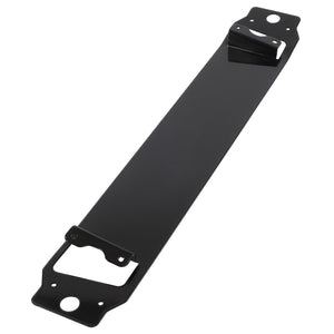 The AGCO Bracket - Acw1428090 is a sleek, elongated black metal bracket featuring multiple mounting holes.