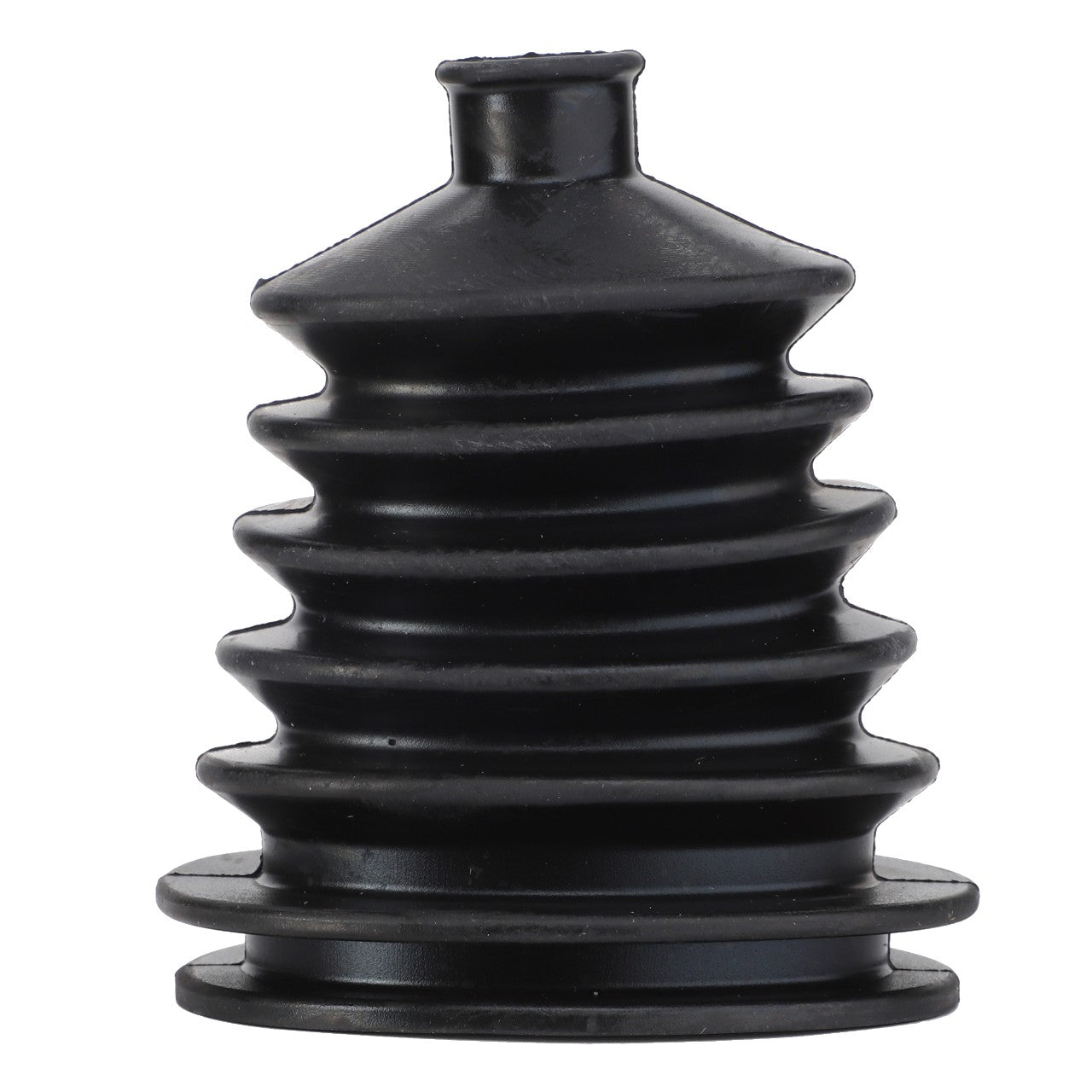 No current product description available for the AGCO | Boot - Acp0421910, a black rubber bellows with multiple ridges and a small top.