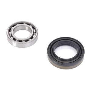 An image depicting the AGCO Cross and Bearing Kit (Acp0316290), featuring a metal bearing and a black rubber seal, arranged side by side on a white background.